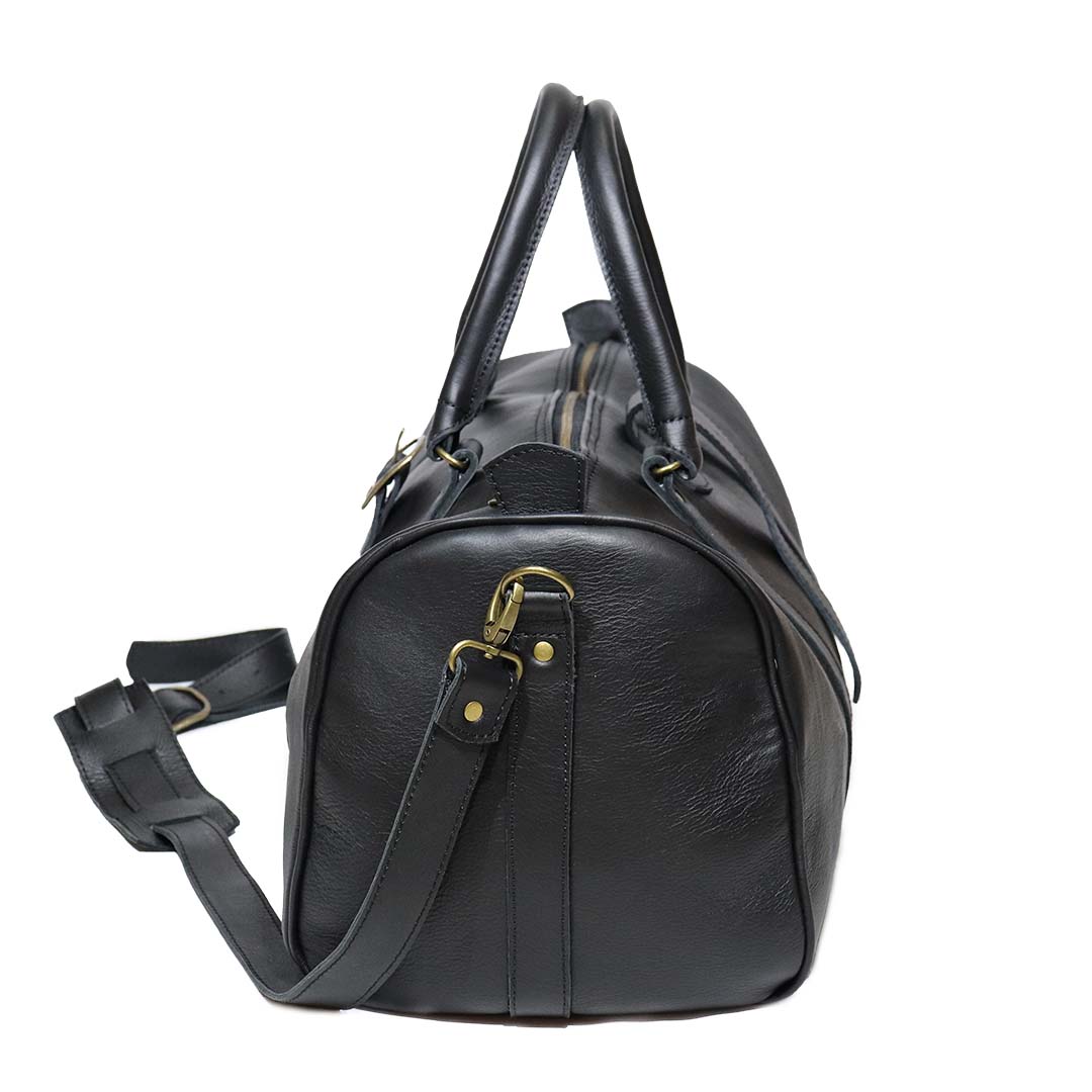 Nava Handcrafted Leather Travel Bag | Ebony Black