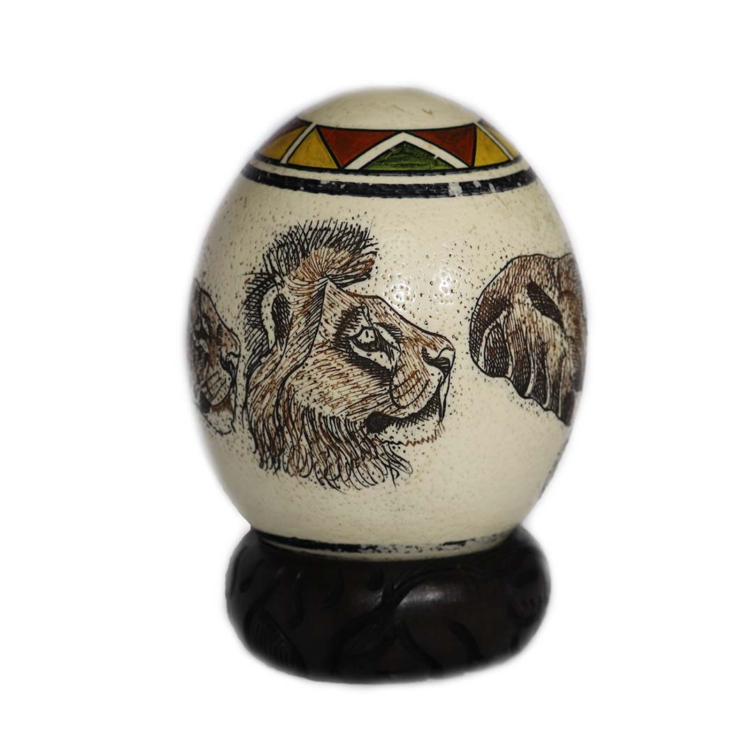 Hand-Painted Africa Big Five | Ostrich Egg
