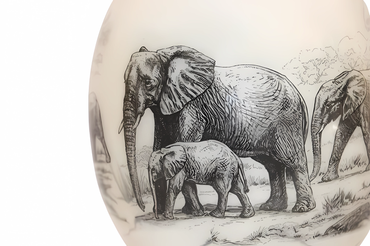 Family of Elephants | Ostrich Egg