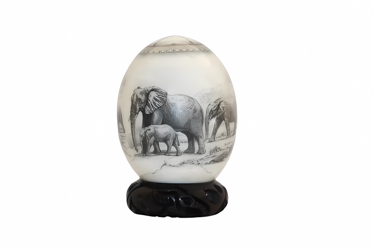 Family of Elephants | Ostrich Egg